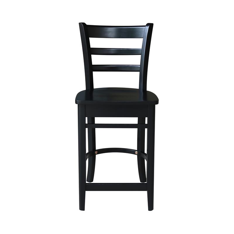 International Concepts Solid Wood Emily Counter Height Stool in Black