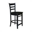International Concepts Solid Wood Emily Counter Height Stool in Black