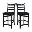 International Concepts Solid Wood Emily Counter Height Stool in Black