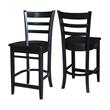 International Concepts Solid Wood Emily Counter Height Stool in Black