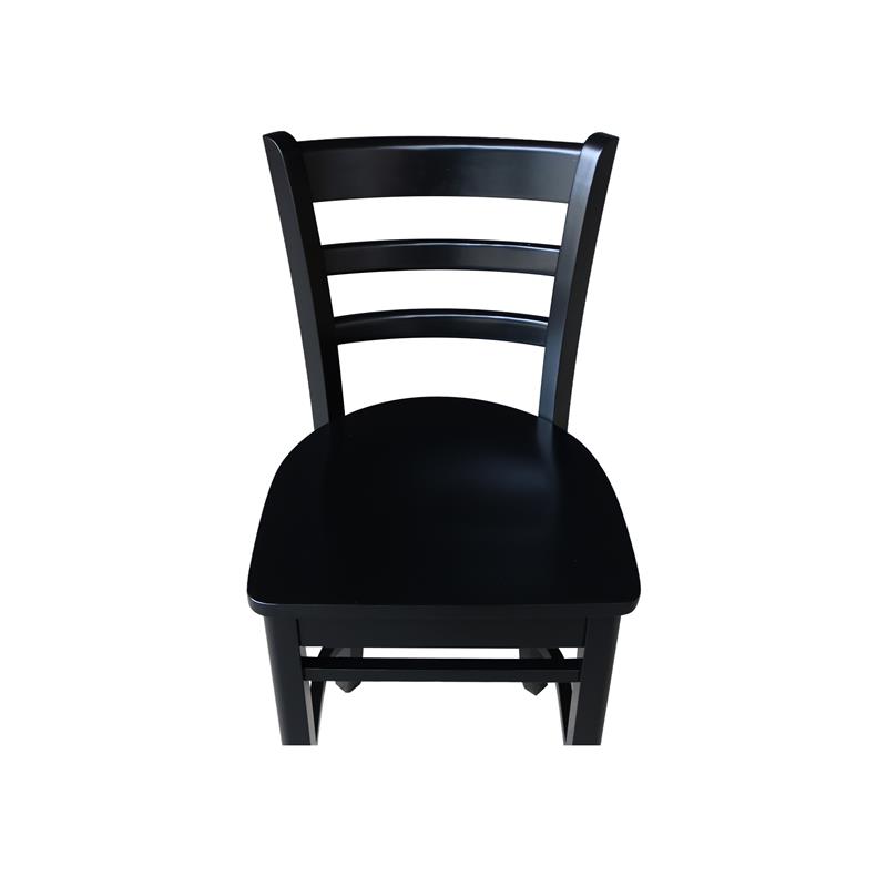 International Concepts Solid Wood Emily Counter Height Stool in Black