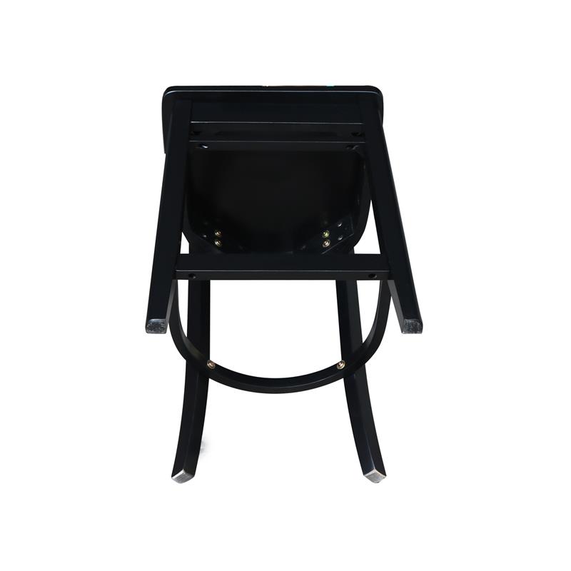 International Concepts Solid Wood Emily Counter Height Stool in Black
