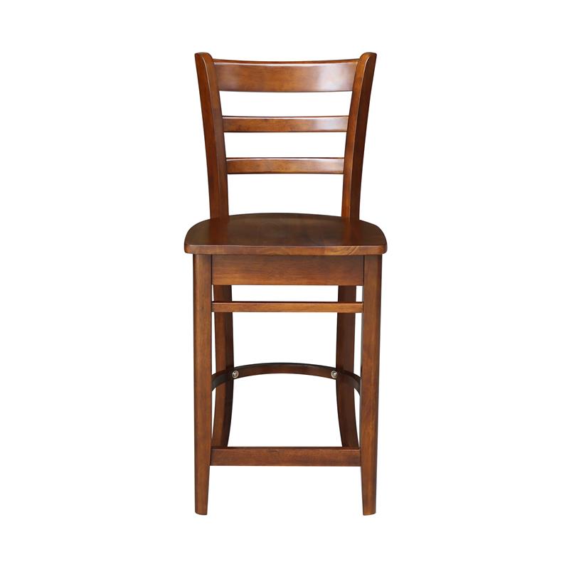 International Concepts Solid Wood Emily Counter Height Stool in Espresso