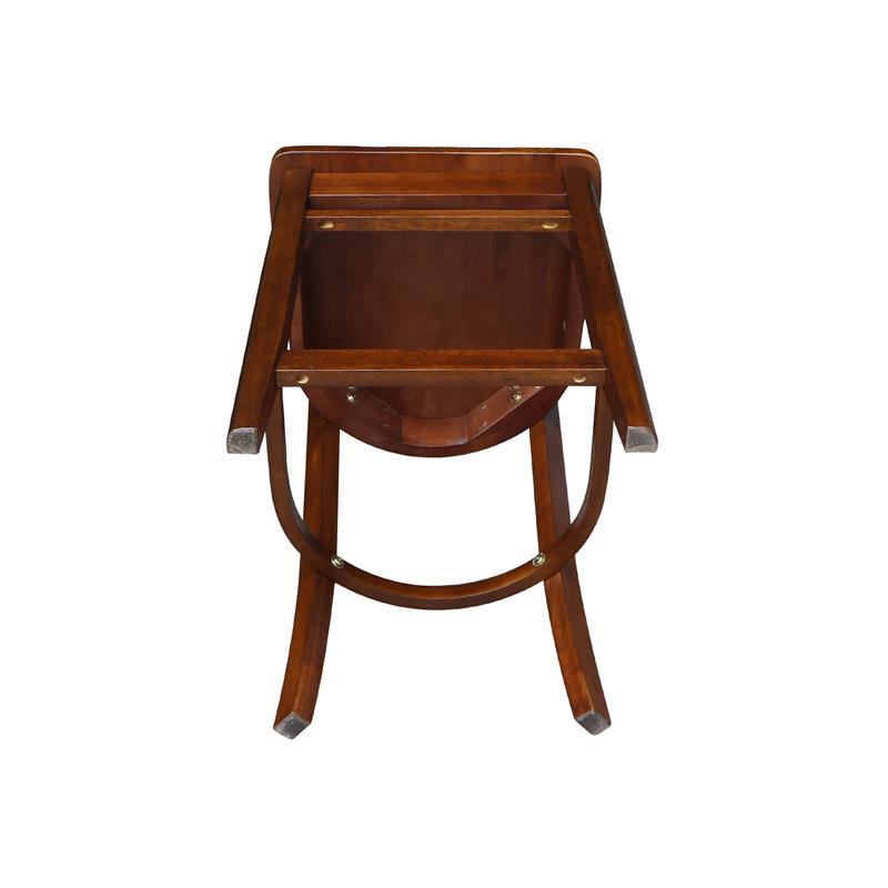 International Concepts Solid Wood Emily Counter Height Stool in Espresso