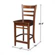 International Concepts Solid Wood Emily Counter Height Stool in Espresso
