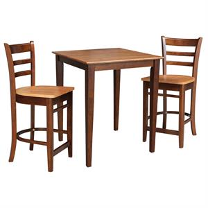 set of 3 pcs - 30x30 gathering height table with 2 counter height stools