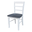 Set of 2 Solid Wood Madrid Ladderback Chairs in White/Heather Gray