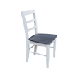 Set of 2 Solid Wood Madrid Ladderback Chairs in White/Heather Gray