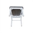 Set of 2 Solid Wood Madrid Ladderback Chairs in White/Heather Gray