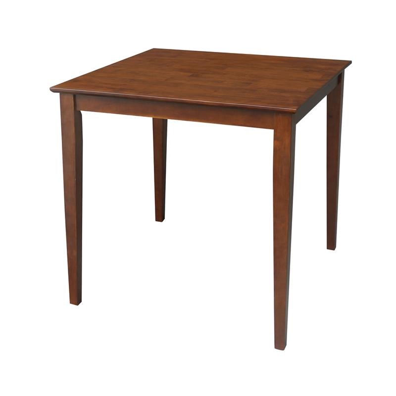 36 in. x 36 in. Wood Dining Table with 4 X-Back Stools in Espresso