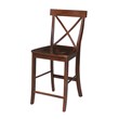 36 in. x 36 in. Wood Dining Table with 4 X-Back Stools in Espresso