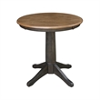 30 in. Wood Dining Table with 2 Madrid Ladderback Chairs in Hickory/Washed Coal