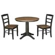 36 in. Wood Dining Table with 2 Madrid Ladderback Chairs in Hickory/Washed Coal