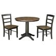 36 in. Wood Dining Table with 2 Madrid Ladderback Chairs in Hickory/Washed Coal