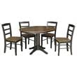36 in. Wood Dining Table with 4 Madrid Ladderback Chairs in Hickory/Washed Coal