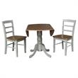 42 in. Wood Dining Table with 2 Madrid Chairs in Distressed Hickory/Washed Coal
