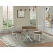 42 in. Wood Dining Table with 2 Madrid Chairs in Distressed Hickory/Washed Coal