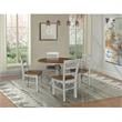 42 in. Wood Dining Table with 4 Madrid Chairs in Distressed Hickory/Washed Coal