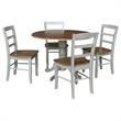 42 in. Wood Dining Table with 4 Madrid Chairs in Distressed Hickory/Washed Coal