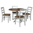 42 in. Wood Dining Table with 4 Madrid Chairs in Distressed Hickory/Washed Coal