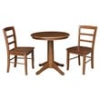 30 in. Wood Dining Table with 2 Madrid Ladderback Chairs in Distressed Oak