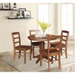 36 in. Wood Dining Table with 4 Madrid Ladderback Chairs in Distressed Oak