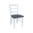 42 in. Wood Dining Table with 2 Madrid Ladderback Chairs in White/Heather Gray