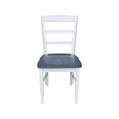 42 in. Wood Dining Table with 2 Madrid Ladderback Chairs in White/Heather Gray
