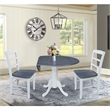 42 in. Wood Dining Table with 2 Madrid Ladderback Chairs in White/Heather Gray