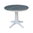 36 in. Wood Dining Table with 2 Madrid Ladderback Chairs in White/Heather Gray