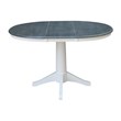 36 in. Wood Dining Table with 4 Madrid Ladderback Chairs in White/Heather Gray