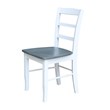 36 in. Wood Dining Table with 4 Madrid Ladderback Chairs in White/Heather Gray