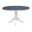 36 in. Wood Dining Table with 4 Madrid Ladderback Chairs in White/Heather Gray