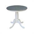30 in. Wood Dining Table with 2 Madrid Ladderback Chairs in White/Heather Gray