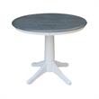 36 in. Wood Dining Table with 2 Madrid Ladderback Chairs in White/Heather Gray