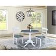 36 in. Wood Dining Table with 2 Madrid Ladderback Chairs in White/Heather Gray