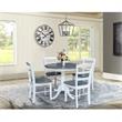 36 in. Wood Dining Table with 4 Madrid Ladderback Chairs in White/Heather Gray