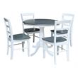 36 in. Wood Dining Table with 4 Madrid Ladderback Chairs in White/Heather Gray
