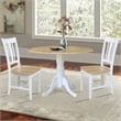42 in. Wood Drop Leaf Table with 2 San Remo Splatback Chairs in White/Natural