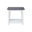 Surrey Solid Wood Side Table with Shelf in White/Heather Gray