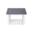 Surrey Solid Wood Side Table with Shelf in White/Heather Gray