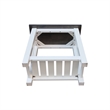 Surrey Solid Wood Side Table with Shelf in White/Heather Gray