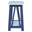 Surrey Solid Wood Side Table with Shelf in Blue/Antiqued Chalk