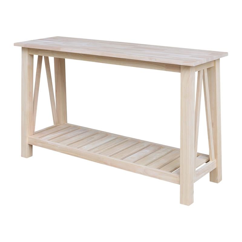 International Concepts Surrey Solid Wood Console/Sofa Table - Unfinished
