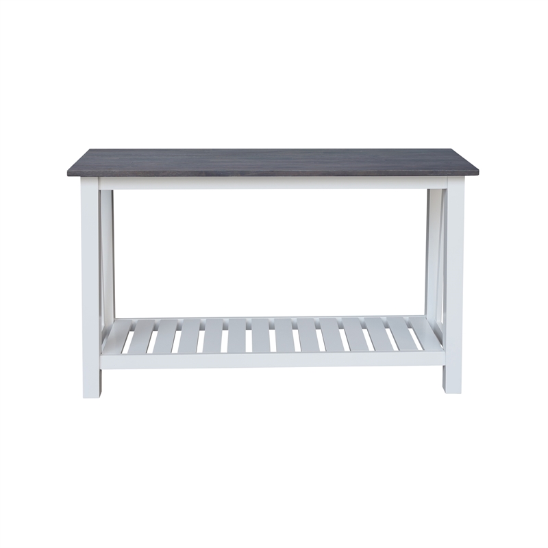 Surrey Solid Wood Console/Sofa Table in White/Heather Gray