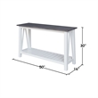 Surrey Solid Wood Console/Sofa Table in White/Heather Gray