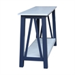 Surrey Solid Wood Console/Sofa Table in Blue/Antiqued Chalk