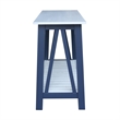 Surrey Solid Wood Console/Sofa Table in Blue/Antiqued Chalk