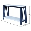 Surrey Solid Wood Console/Sofa Table in Blue/Antiqued Chalk