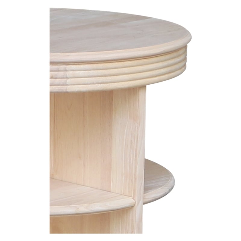 International Concepts Library Round Solid Wood End Table - Unfinished